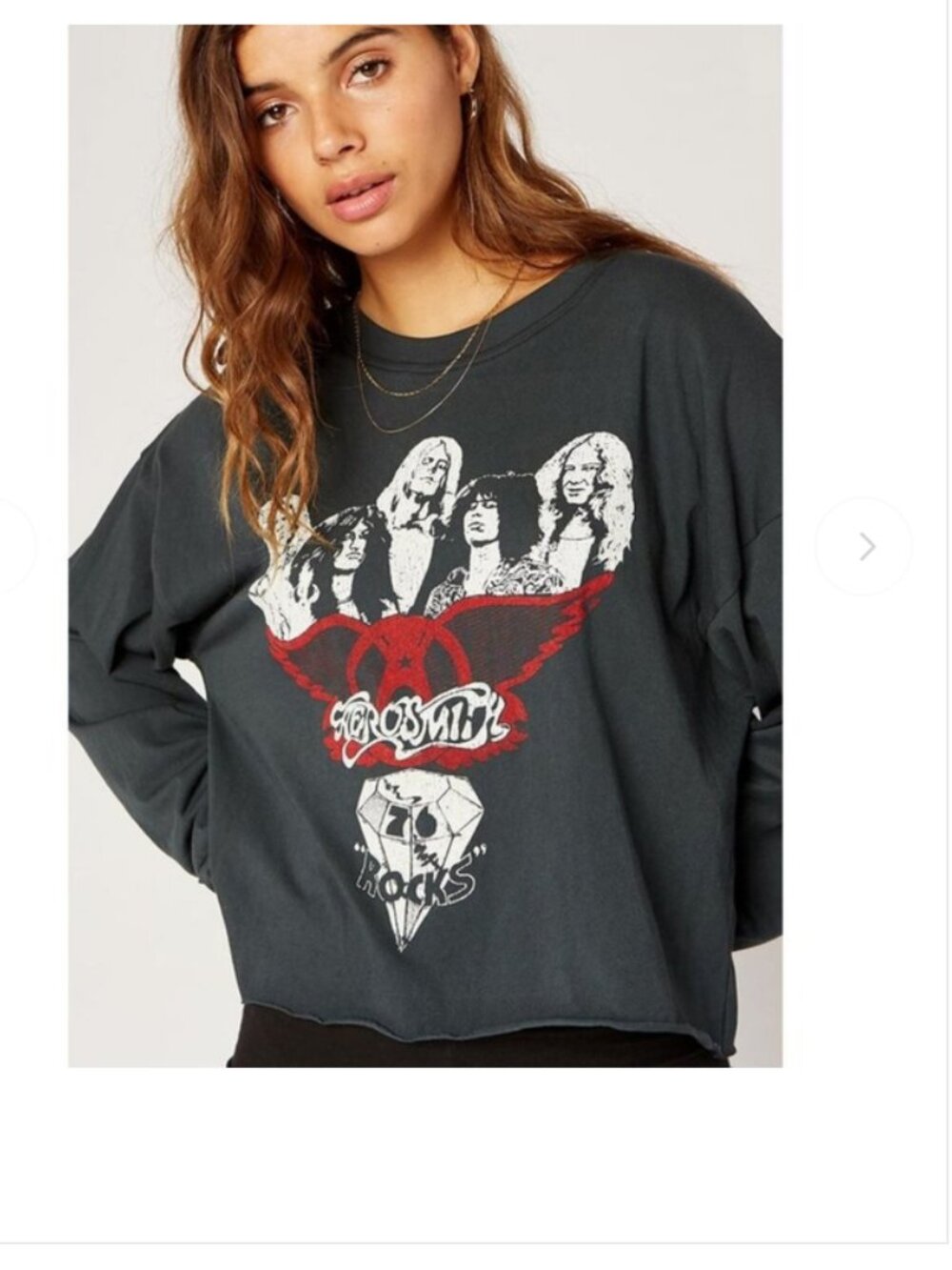 Daydreamer Black Aerosmith 76 Rocks Graphic Tee Shirt Top